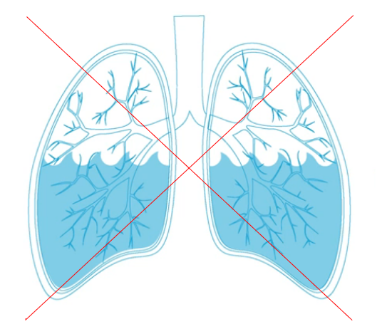 Image cautioning against fluid build up in the lungs