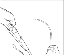Figure 1 illustrates removing the cover from the disposable probe