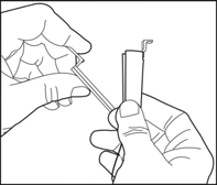Figure 2 illustrates positioning the probe connector and handle in hand
