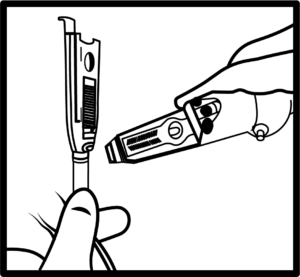 Figure 2 shows Position the probe connector and handle in hand